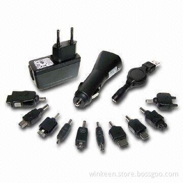 Universal USB Mobile Phone Charger Kit, Fits for Nokia, Motorola, HTC, and Sony Ericsson